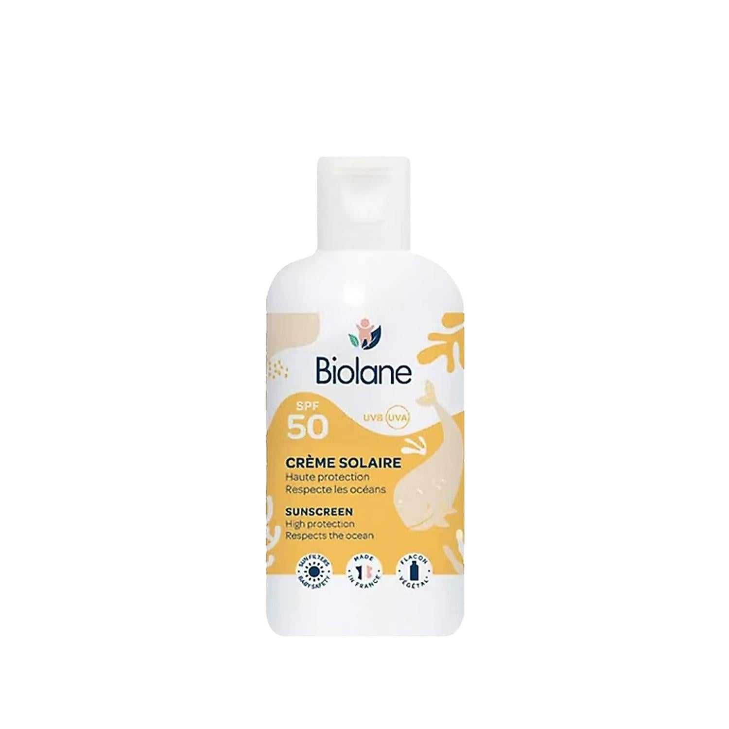 Biolane Sunscreen Cream SPF50 125ml - Broad Spectrum Protection, Moisturizing, 4.23 fl oz