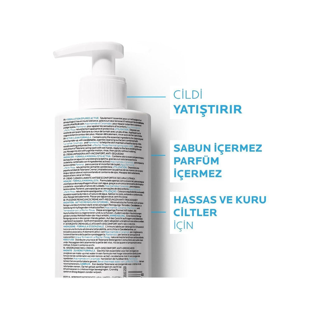 La Roche Posay Toleriane Caring Wash Cleansing Gel for Sensitive Skin - 400ml, Niacinamide & Ceramide Enriched