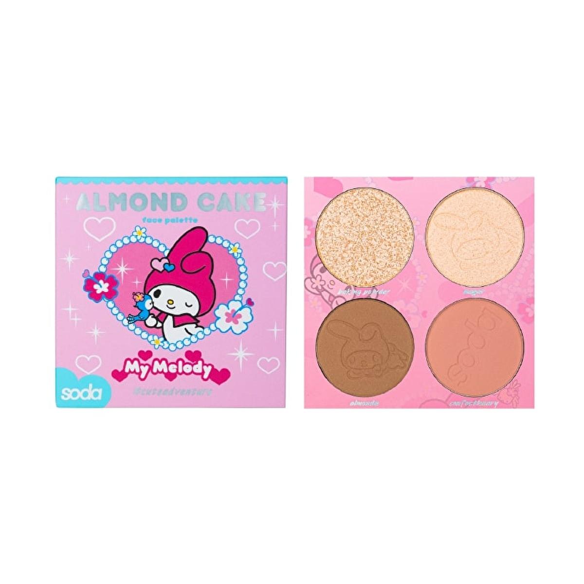 Soda Hello Kitty 4-in-1 Makeup Palette - Compact, Portable, and Versatile Makeup Solution with Highlighter, Bronzer, and Blush
