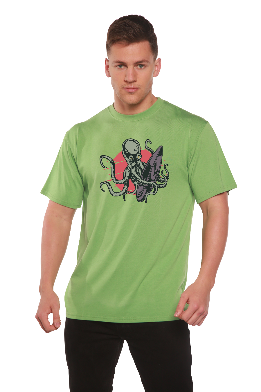 Spun Bamboo Octopus Men's Bamboo Viscose/Organic Cotton Short Sleeve Graphic T-Shirt — feature highlight