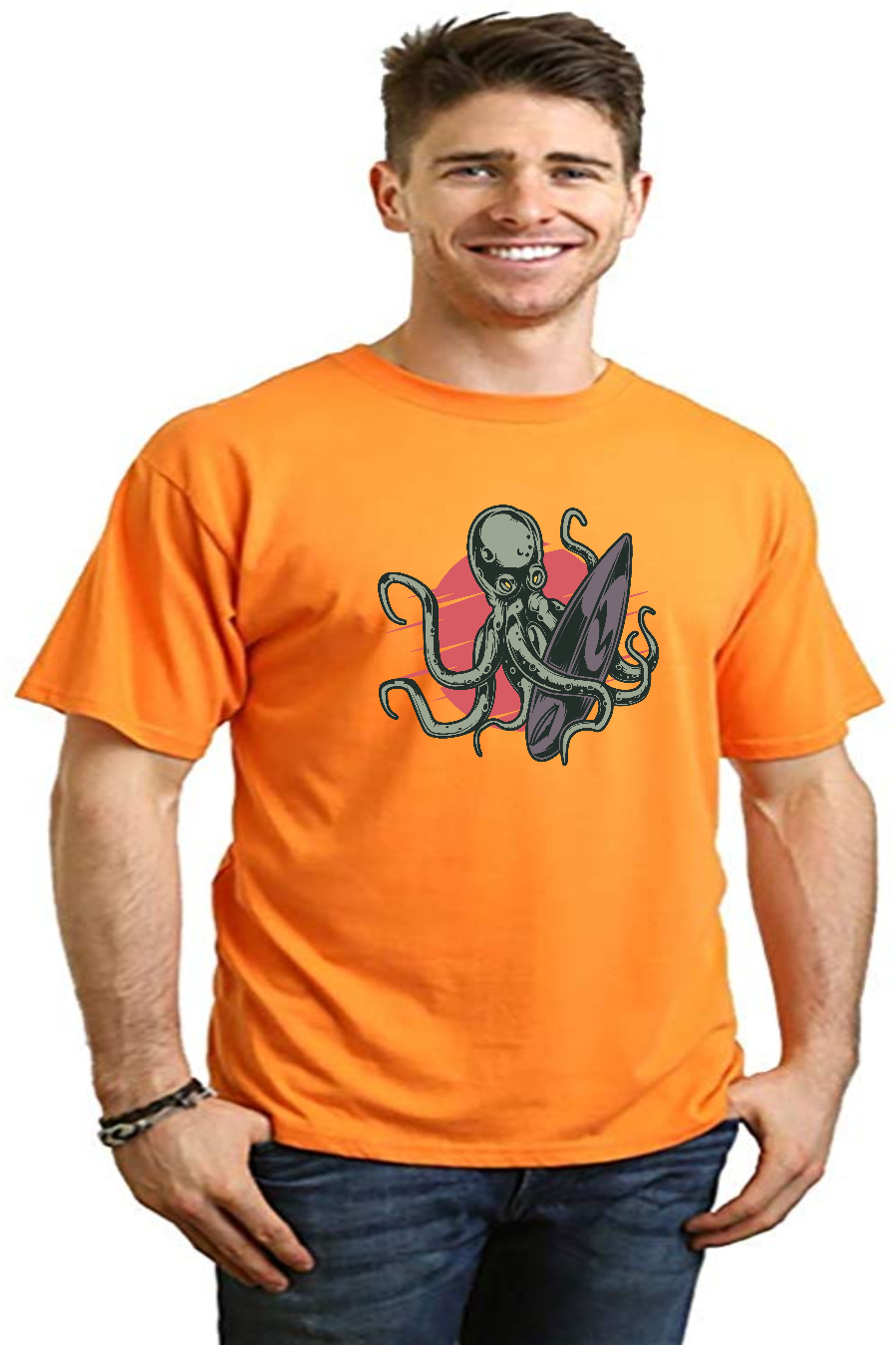 Spun Bamboo Octopus Men's Bamboo Viscose/Organic Cotton Short Sleeve Graphic T-Shirt — alternative angle