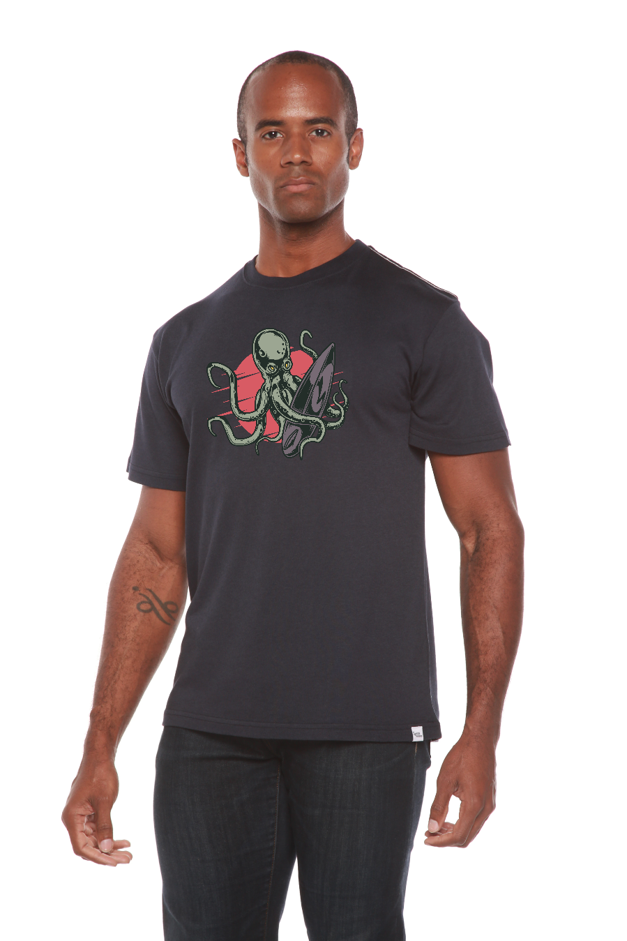 Spun Bamboo Octopus Men's Bamboo Viscose/Organic Cotton Short Sleeve Graphic T-Shirt — comparison shot