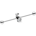 BodyCandy 14G Clear Gem Dolphin Lovers Industrial Barbell 38mm — main product shot
