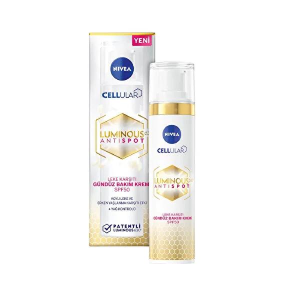 Nivea Luminous630 Anti-Spot Day Cream SPF50: Fade Dark Spots, Brighten Skin & Protect from Sun - Hyperpigmentation Treatment, 1.35 fl oz