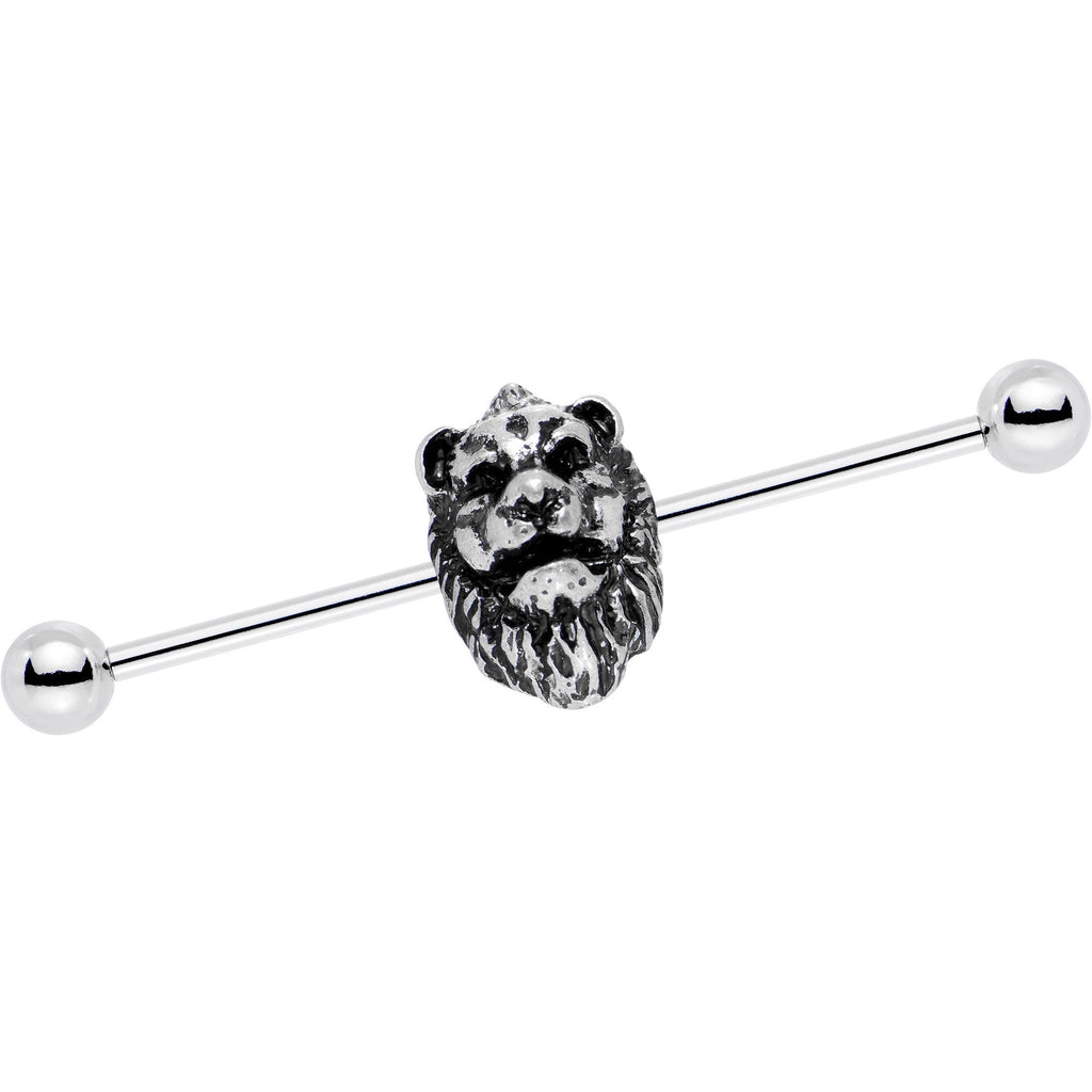 BodyCandy 14G Fearsome Roaring Lion Charm Industrial Barbell 38mm — main product shot