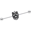 BodyCandy 14G Fearsome Roaring Lion Charm Industrial Barbell 38mm — main product shot