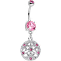 BodyCandy Pink CZ Gem Baroque Beauty Disc Dangle Belly Ring — main product shot