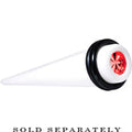 BodyCandy White Acrylic Red Flashy Tire Rim Taper 2G to 20mm — main product shot