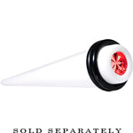 BodyCandy White Acrylic Red Flashy Tire Rim Taper 2G to 20mm — main product shot