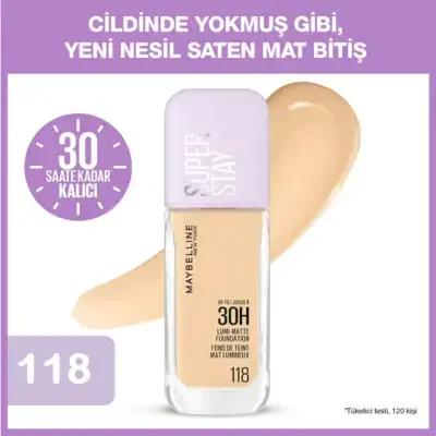 Maybelline Lumi Matte Foundation - 118: Lightweight, Medium Coverage, Long Lasting Natural Matte Finish, Perfect for Oily Skin