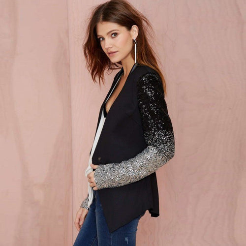 Ombre Sequin Sleeve Blazer(MS242)