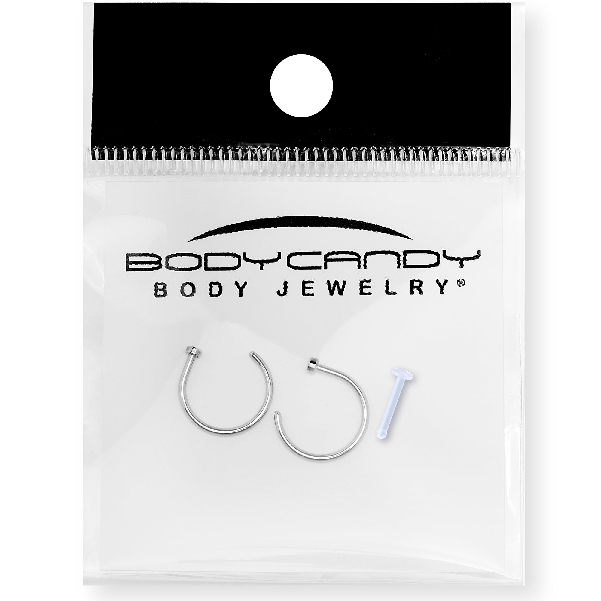 BodyCandy 20G 3/8" Pack of 2 Stainless Steel Nose Hoop Rings — lifestyle context