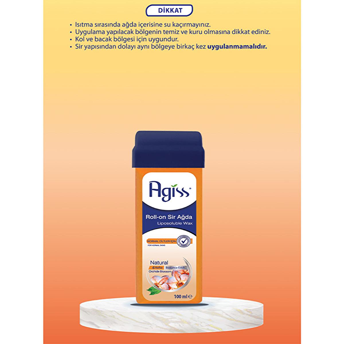 Agiss Natural Roll-On Wax: 100% Natural Resin for Easy, Sugar-Free Hair Removal on Normal Skin | Removes Short Hairs for Smooth Skin