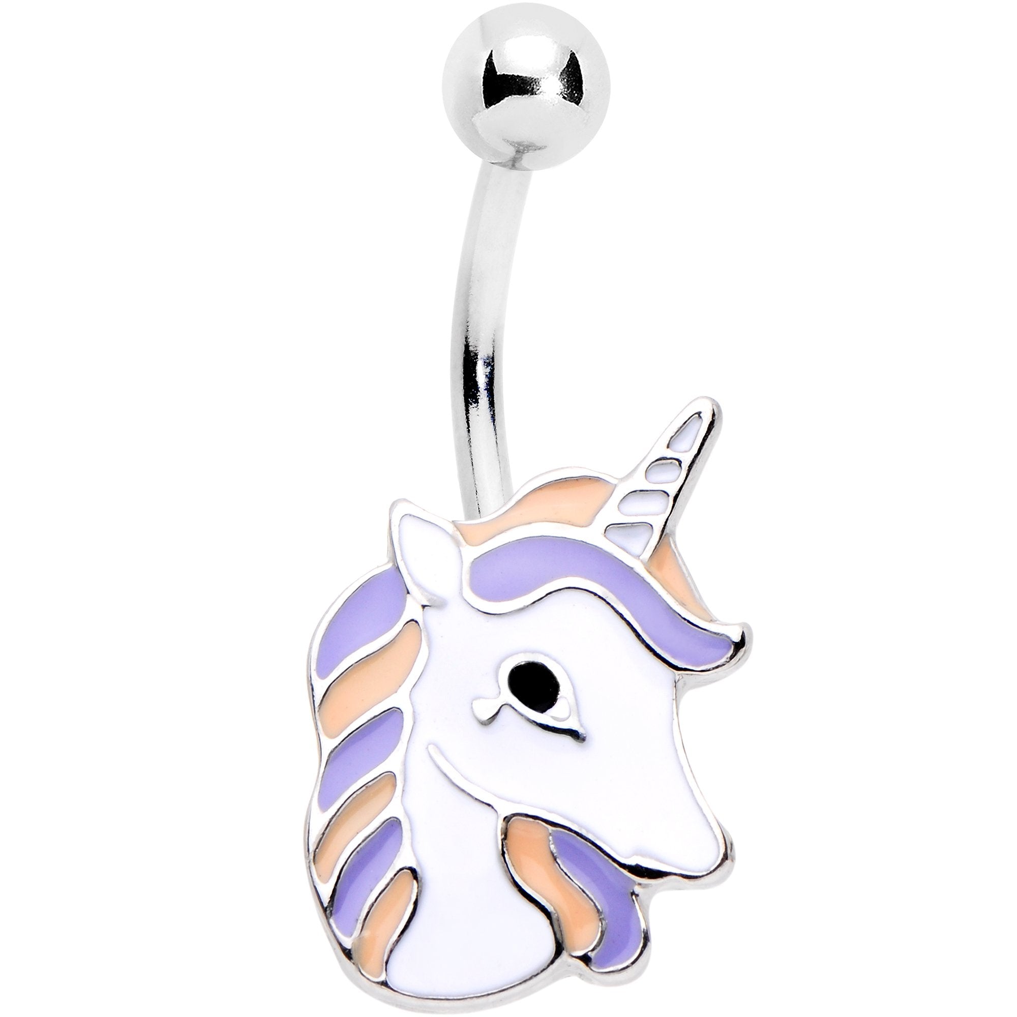 BodyCandy Pink Purple Mane Youthful Unicorn Belly Ring — main product shot