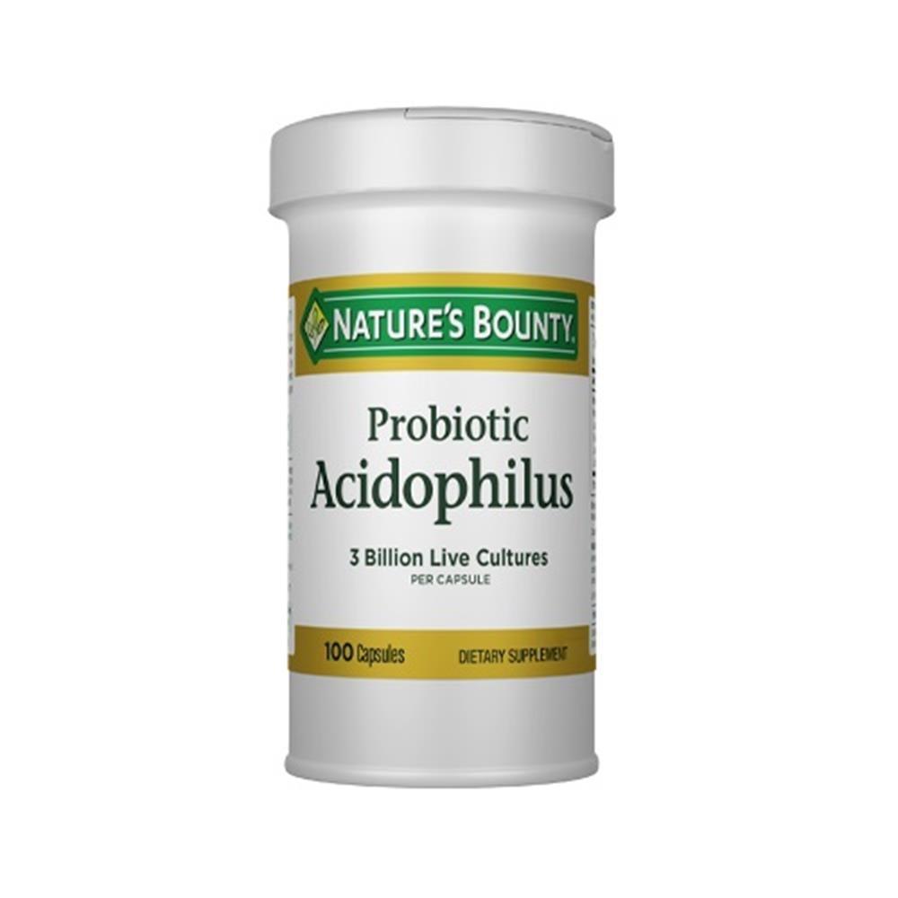 Nature's Bounty Probiotic Acidophilus Supplement for Gut Health Support - 100 Capsules