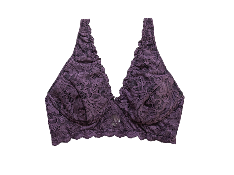 Everviolet Vela Wireless Bra, Orchid — detail close-up