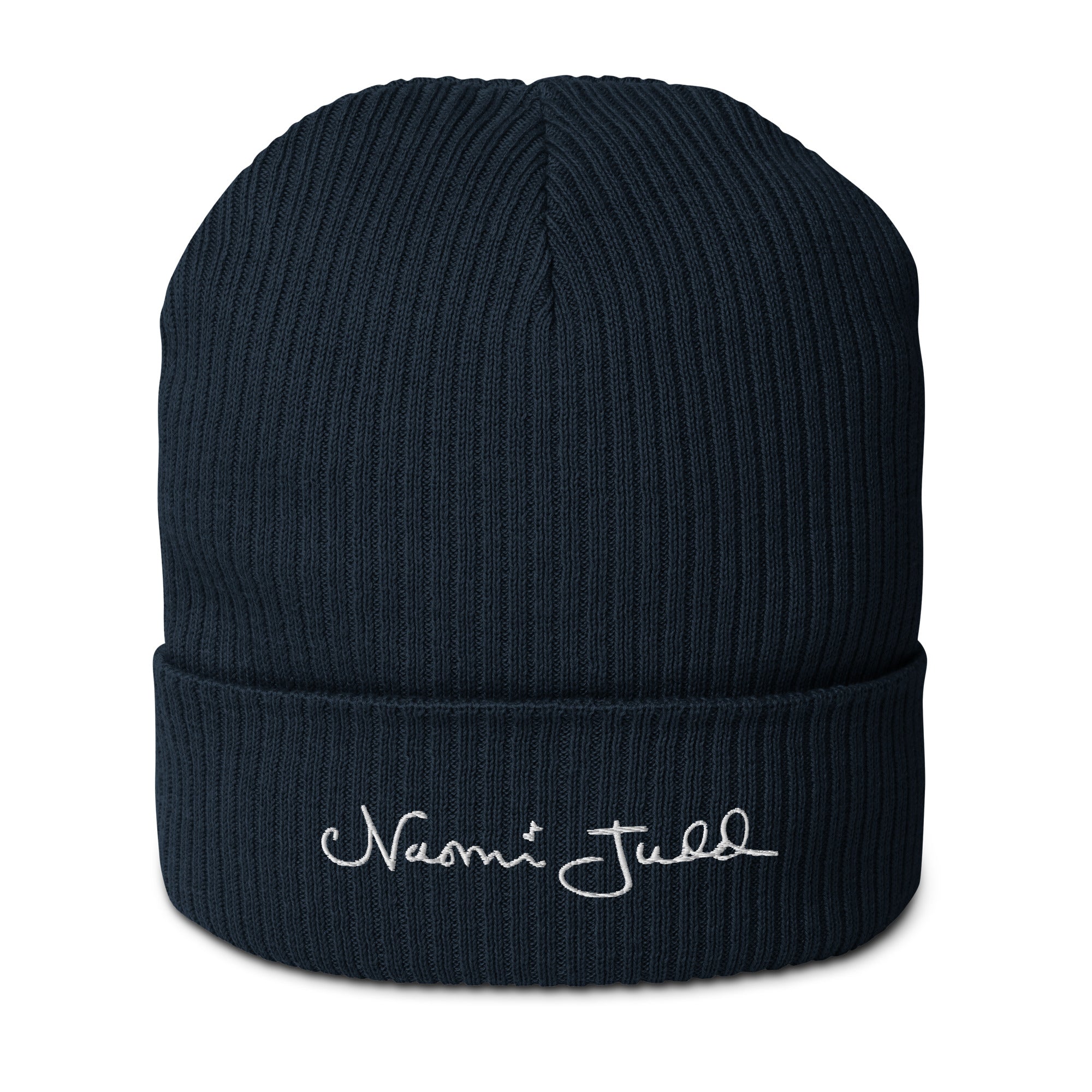 Naomi Judd Legacy Signature Organic Ribbed Beanie — detail close-up