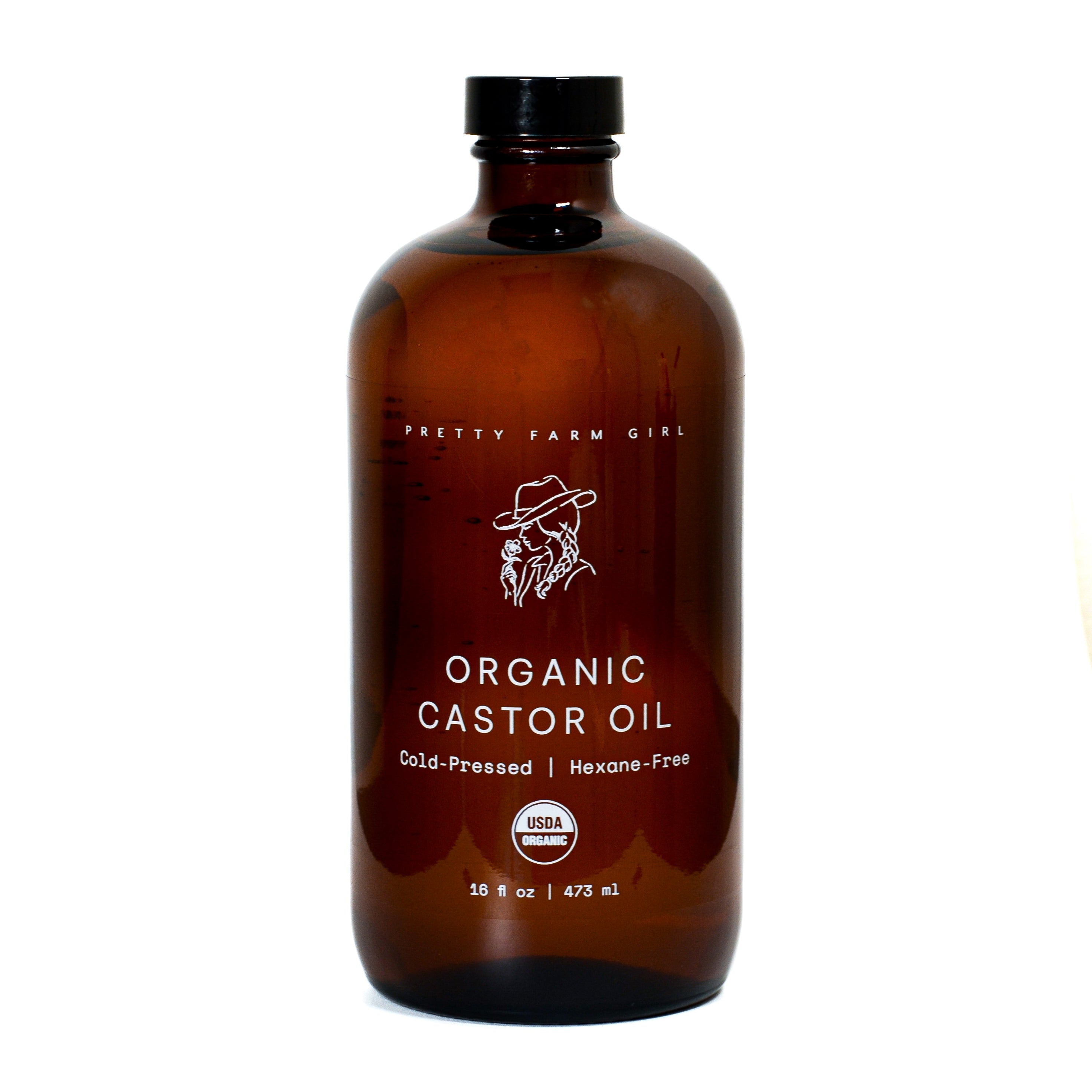 Pretty farm girl Organic Pure Castor Oil + Cloth Pack Bundle — back view