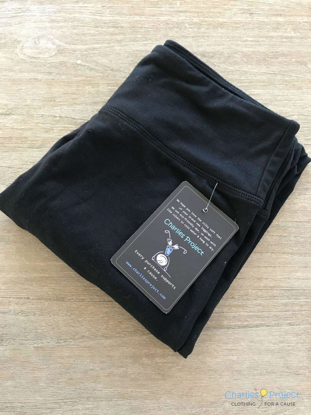 Charlies Project Kids Original Soft Black Adult & Kids Regular Length Buttery Soft Leggings — detail close-up