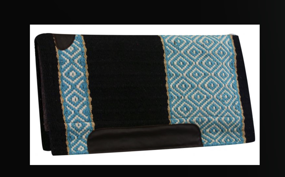 287 RANCH SUPPLY 36 x 34 WOOL CUTTER SADDLEPAD BLK/TUR — main product shot