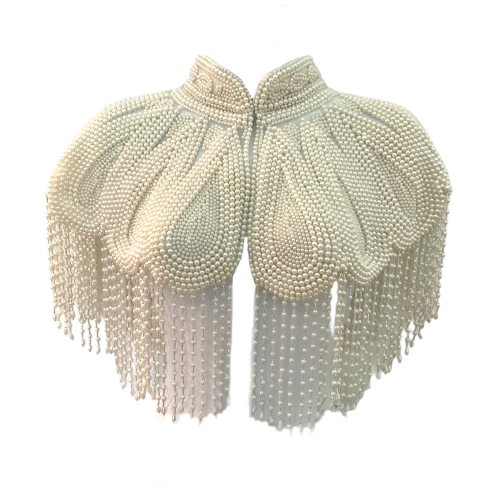 L'Jai Amor Pearl Halo Cape — side view