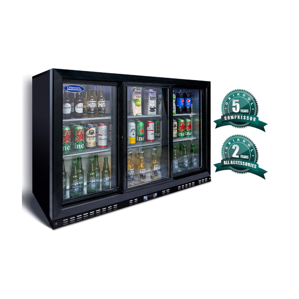 Orikool 53-Inch Energy Efficient Commercial Back Bar Drink Cooler With LED Lighting And 3 Glass Doors (SAK12097) – SAKSBY WHO