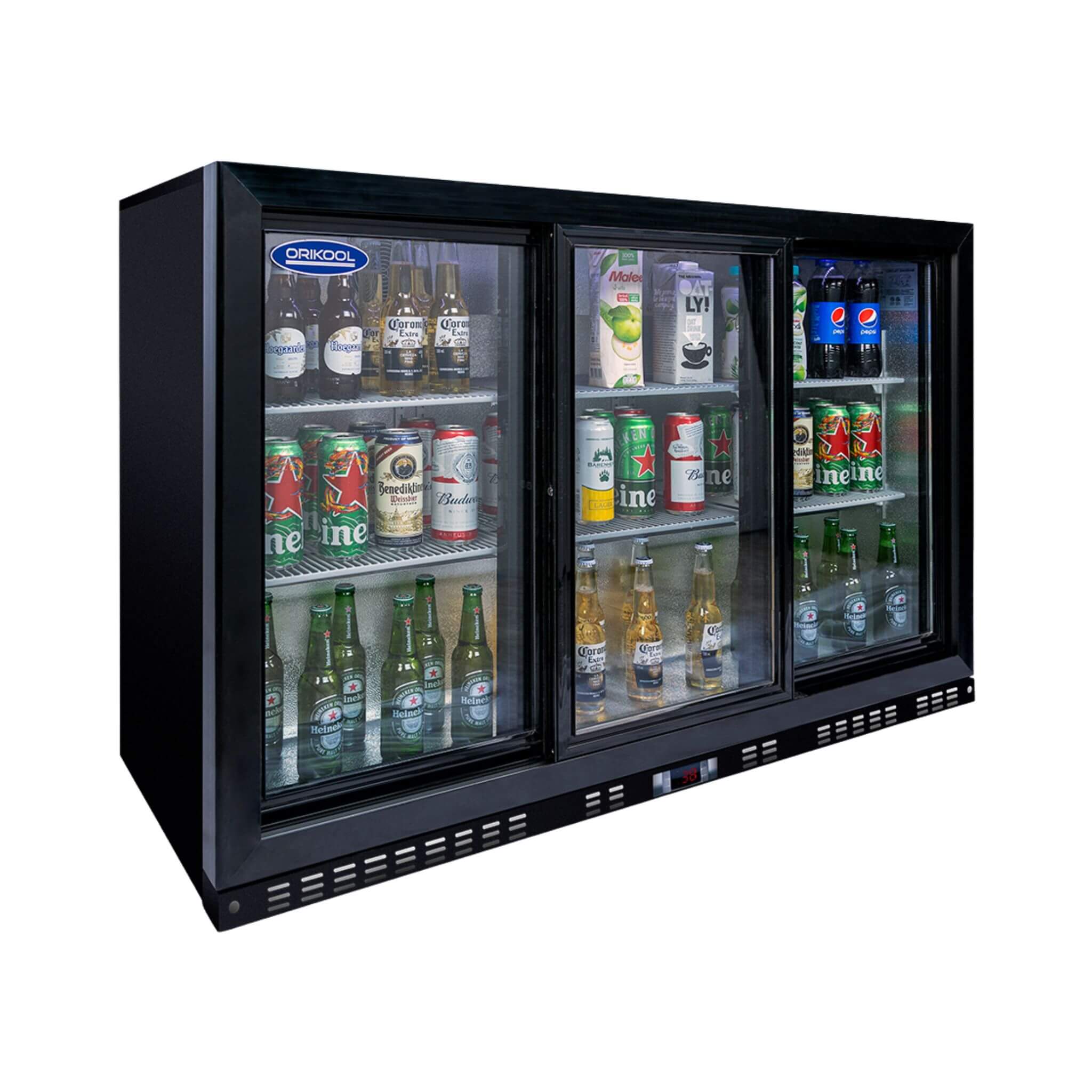 Orikool 53-Inch Energy Efficient Commercial Back Bar Drink Cooler With LED Lighting And 3 Glass Doors (SAK12097) – SAKSBY WHO