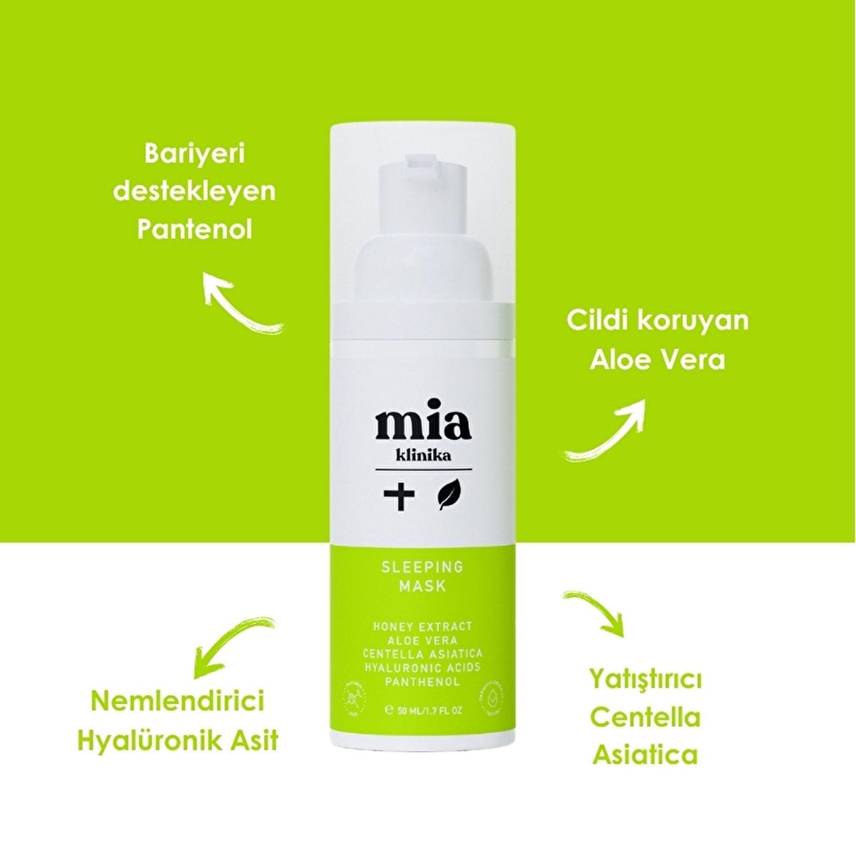 Mia Klinika Panthenol Face Moisturizing Mask - Hydrating Anti-Aging Night Mask with Panthenol