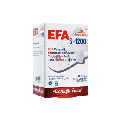 New Life Efa S-1200: High Potency Omega 3 Fish Oil Capsules | 720mg Omega-3, Gluten & Lactose-Free | Cardiovascular & Brain Health