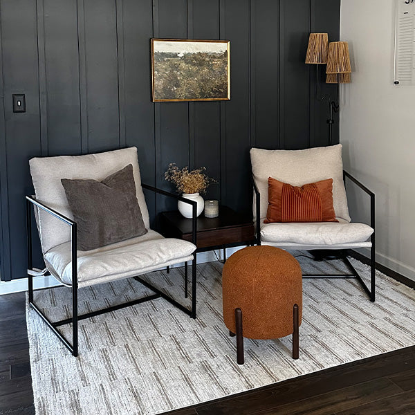 Decor Steals Plush Boucle Drum Ottoman, Choose Your Color — lifestyle context
