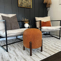 Decor Steals Plush Boucle Drum Ottoman, Choose Your Color — in-use photo