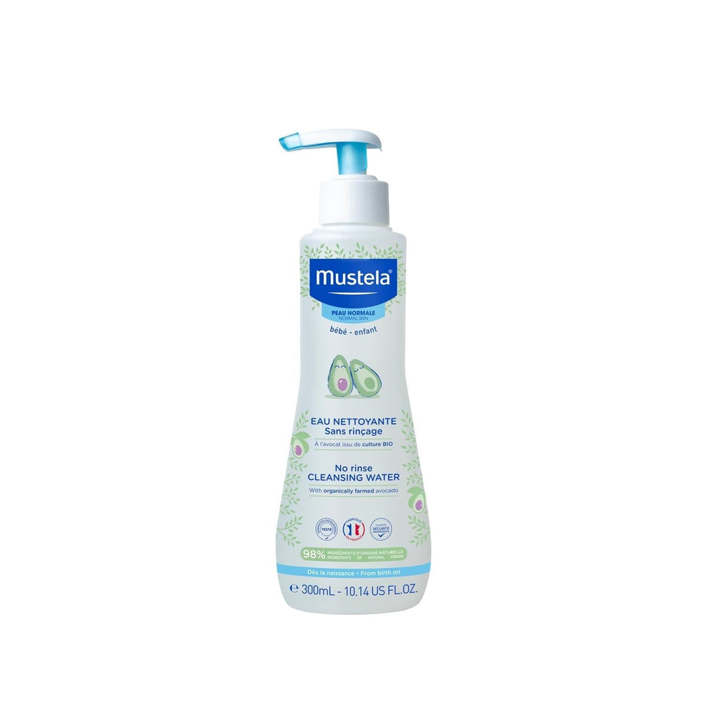 Mustela No-Rinse Baby Cleansing Water, 10.14 fl oz - Gentle, Natural, Vegan Formula for Sensitive Skin
