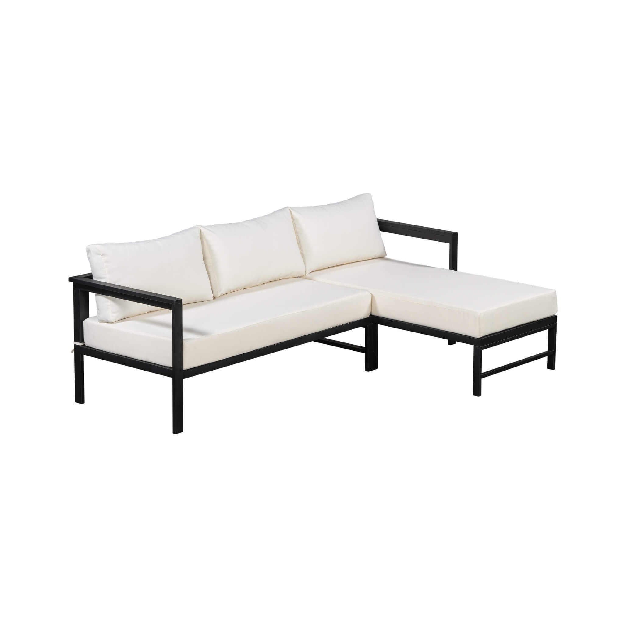 Alora Outdoor 3-Person L-Shaped Patio Sofa With Iron Frame And Thick Cushions [No Coffee Table] (SAK70213) – SAKSBY WHOLESALE
