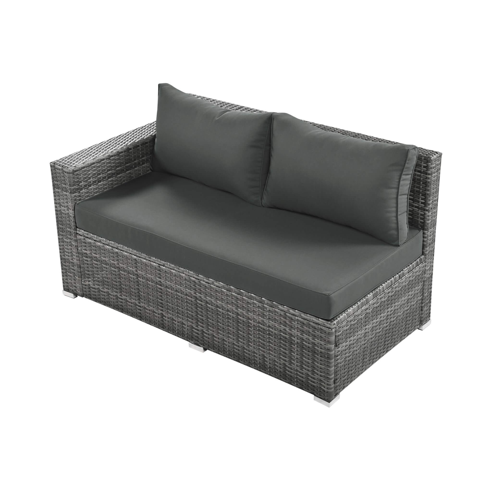 Alora Outdoor 6-Piece All-Weather PE Rattan Sofa Set With Adjustable Seat, Storage Box, Removable Covers, And Tempered Glass 