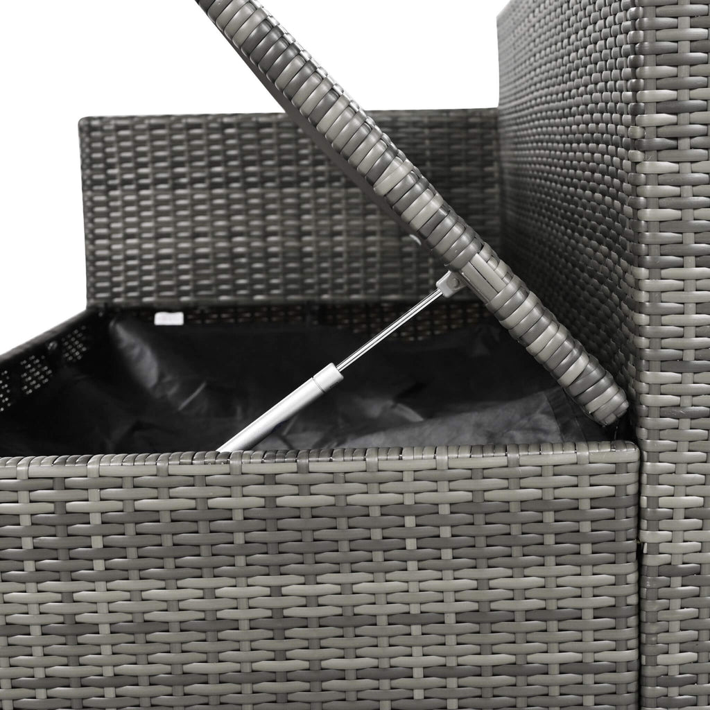 Alora Outdoor 6-Piece All-Weather PE Rattan Sofa Set With Adjustable Seat, Storage Box, Removable Covers, And Tempered Glass 