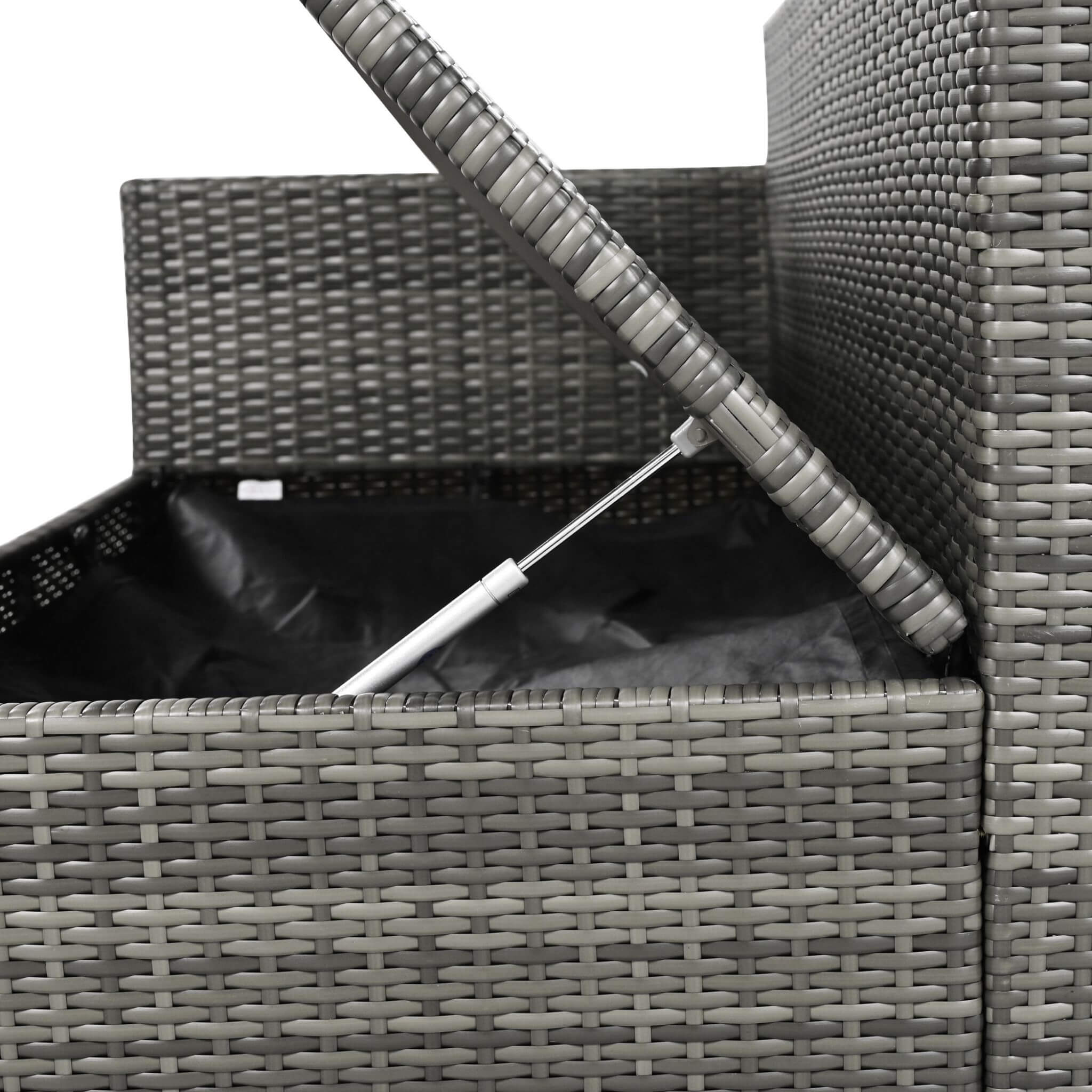Alora Outdoor 6-Piece All-Weather PE Rattan Sofa Set With Adjustable Seat, Storage Box, Removable Covers, And Tempered Glass 