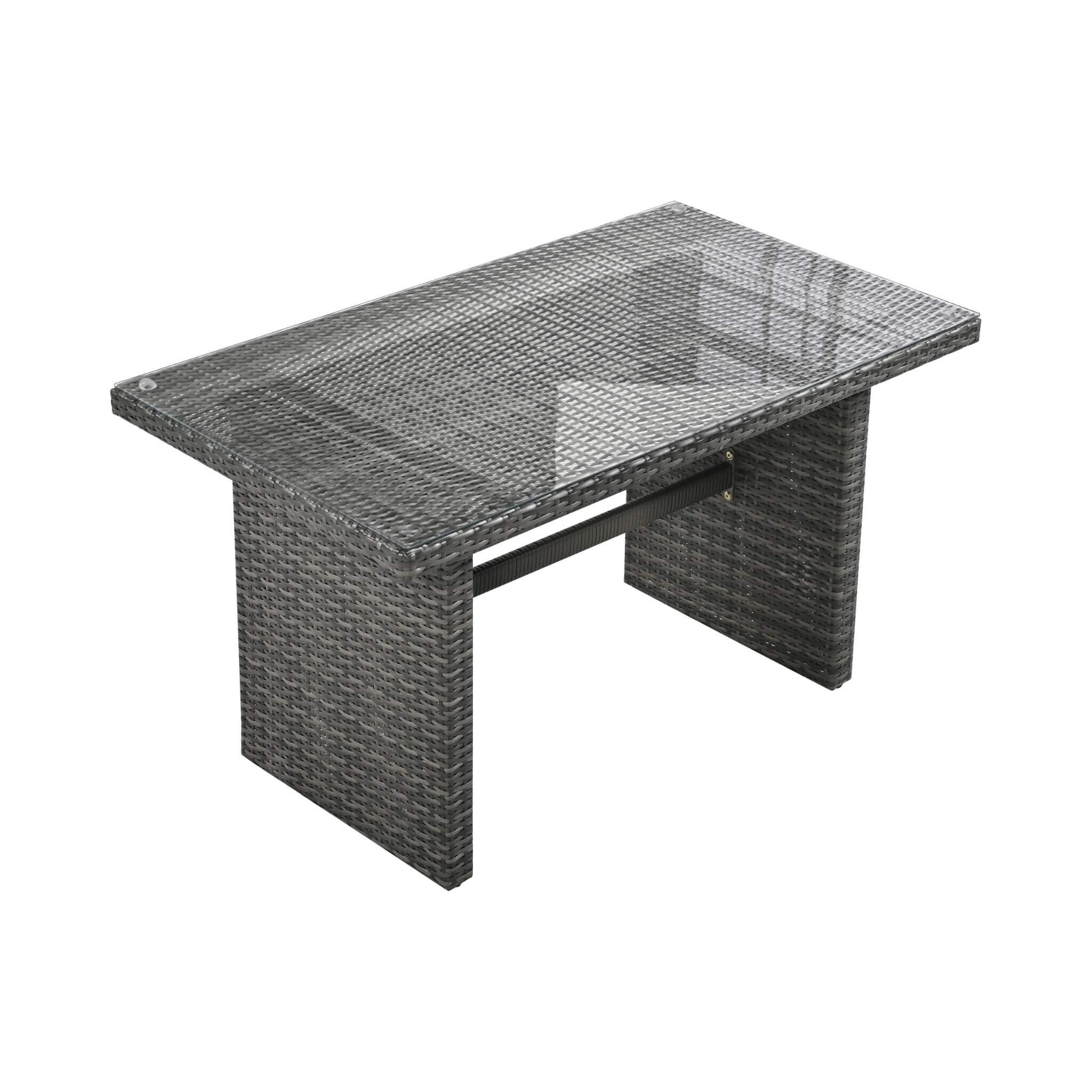 Alora Outdoor 6-Piece All-Weather PE Rattan Sofa Set With Adjustable Seat, Storage Box, Removable Covers, And Tempered Glass 