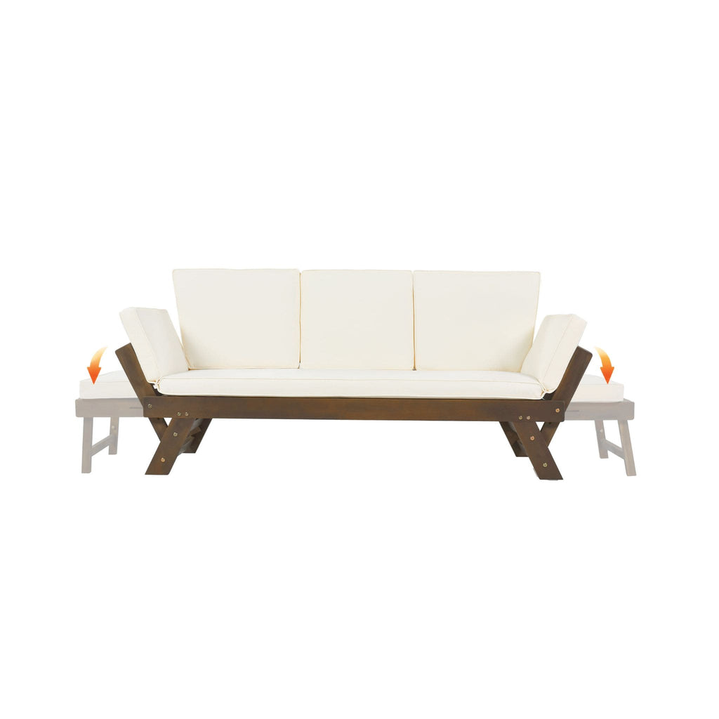 Alora Outdoor Adjustable Wooden Patio Daybed Sofa With Cushions (SAK41345) – SAKSBY WHOLESALE, view 9