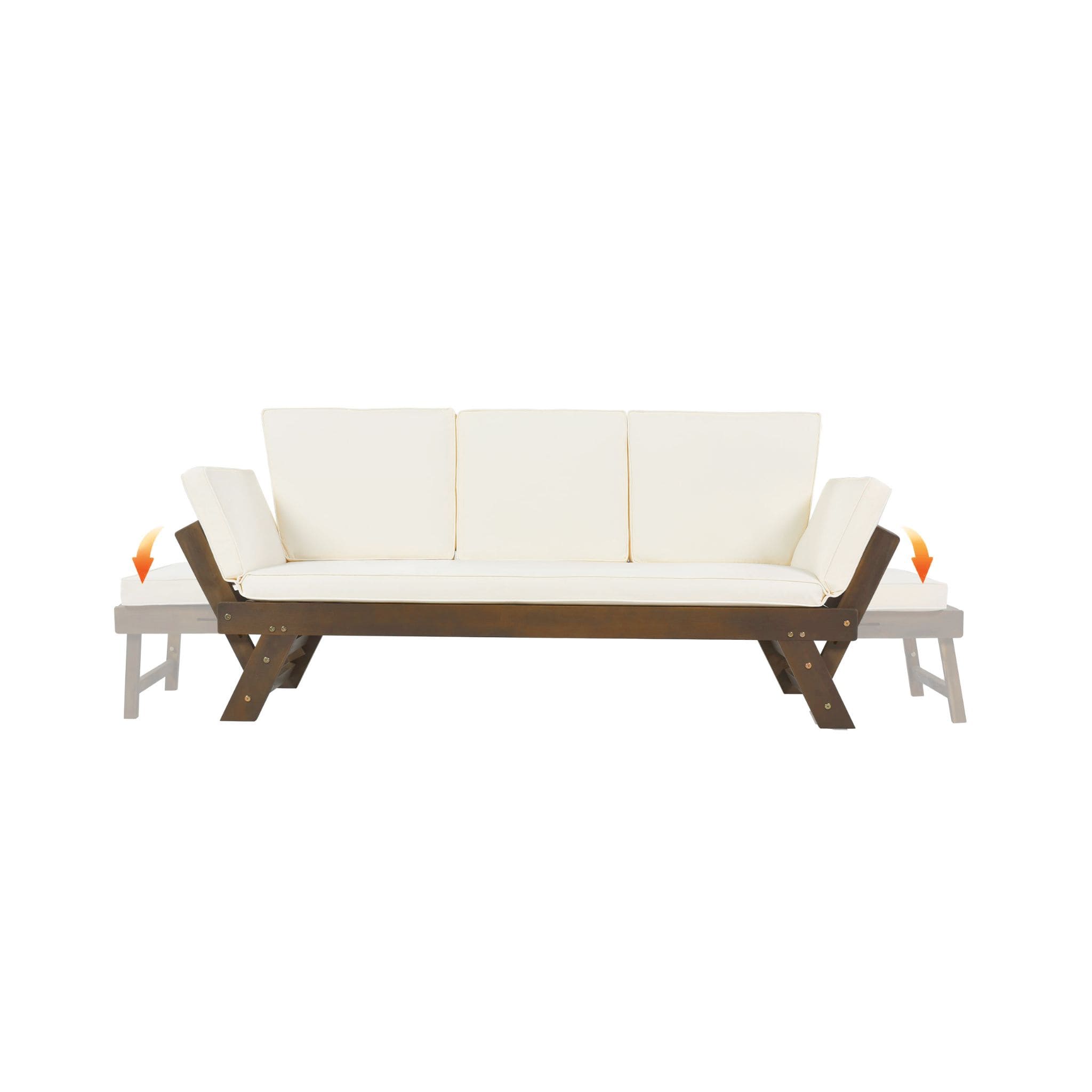 Alora Outdoor Adjustable Wooden Patio Daybed Sofa With Cushions (SAK41345) – SAKSBY WHOLESALE, view 9