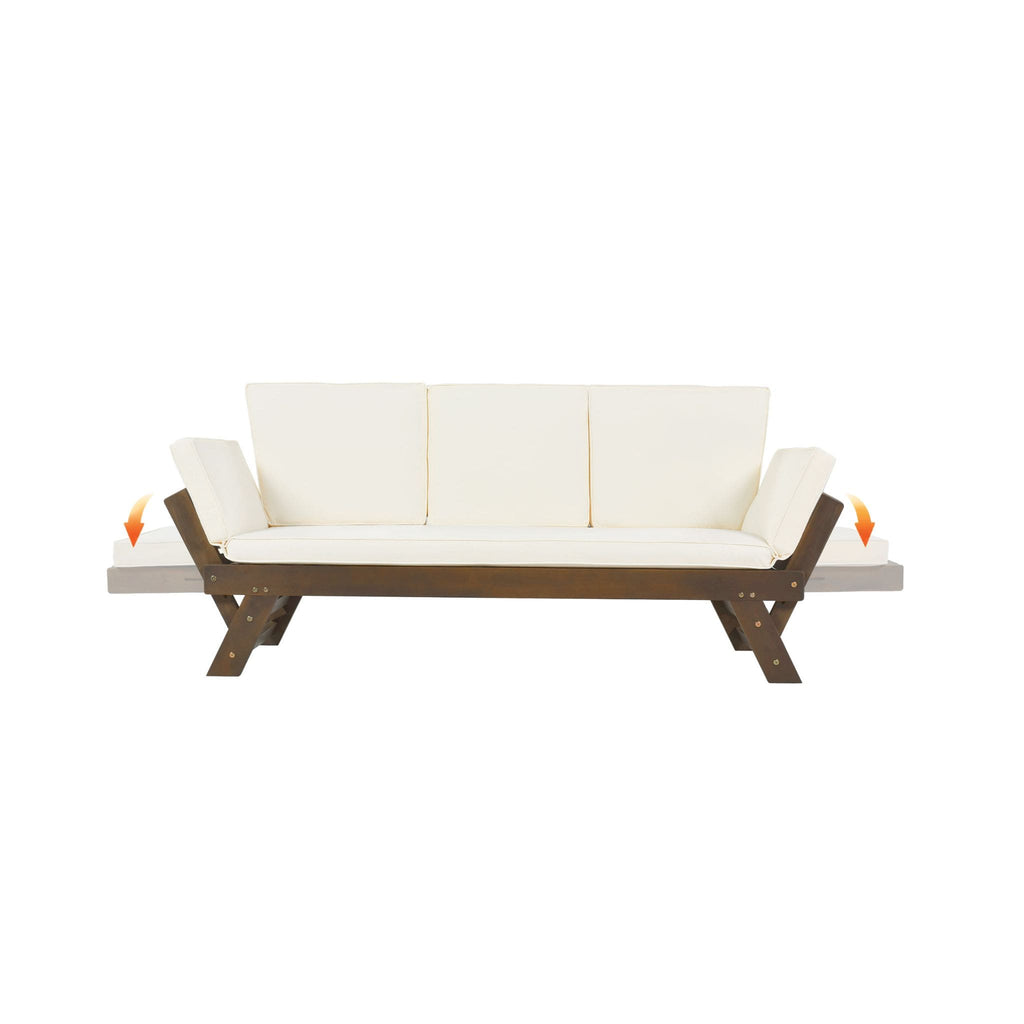 Alora Outdoor Adjustable Wooden Patio Daybed Sofa With Cushions (SAK41345) – SAKSBY WHOLESALE, view 7
