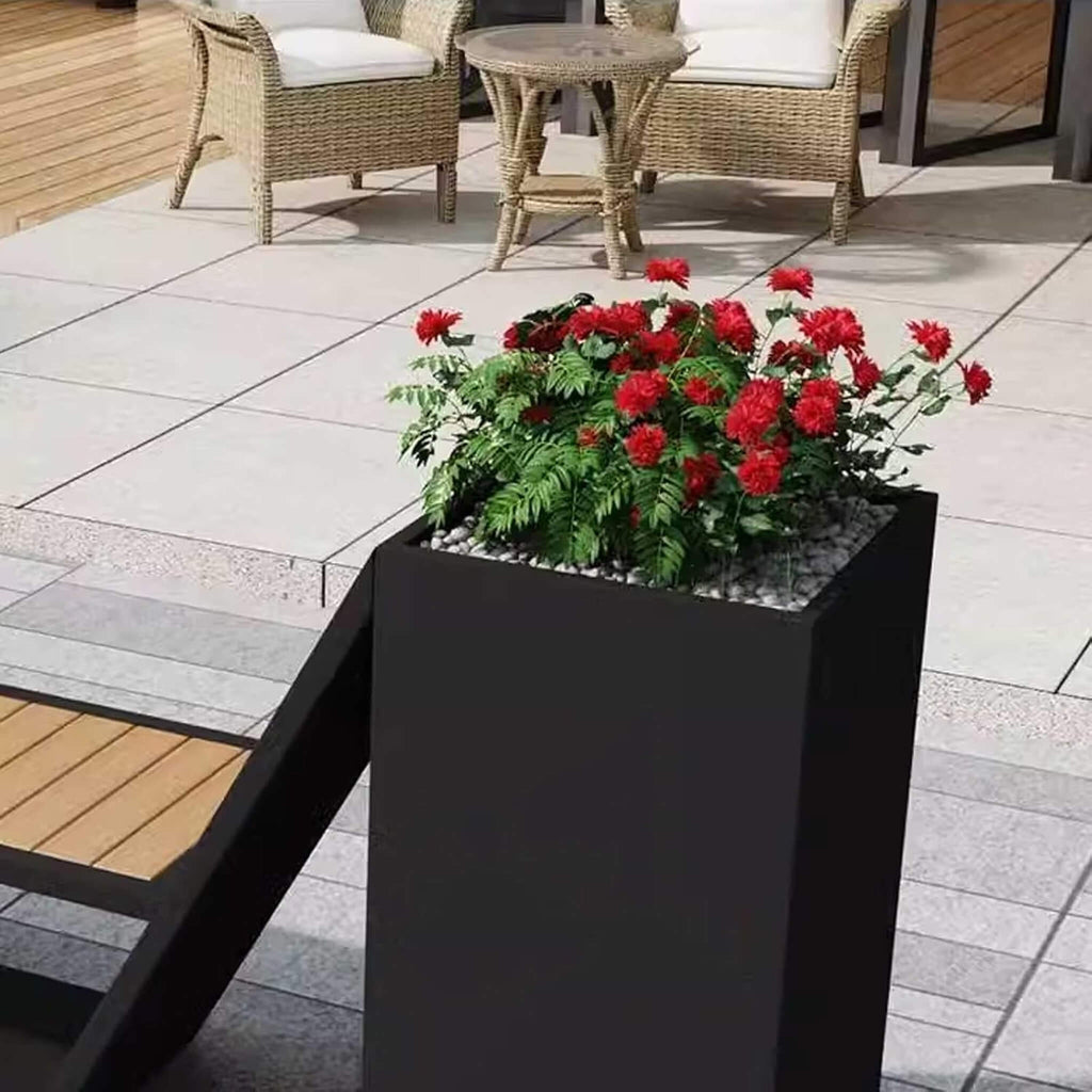 4FT Outdoor Commercial All-Weather Metal Bench With Planter Box [Made-To-Order] (SAK57219) – SAKSBY WHOLESALE, view 5