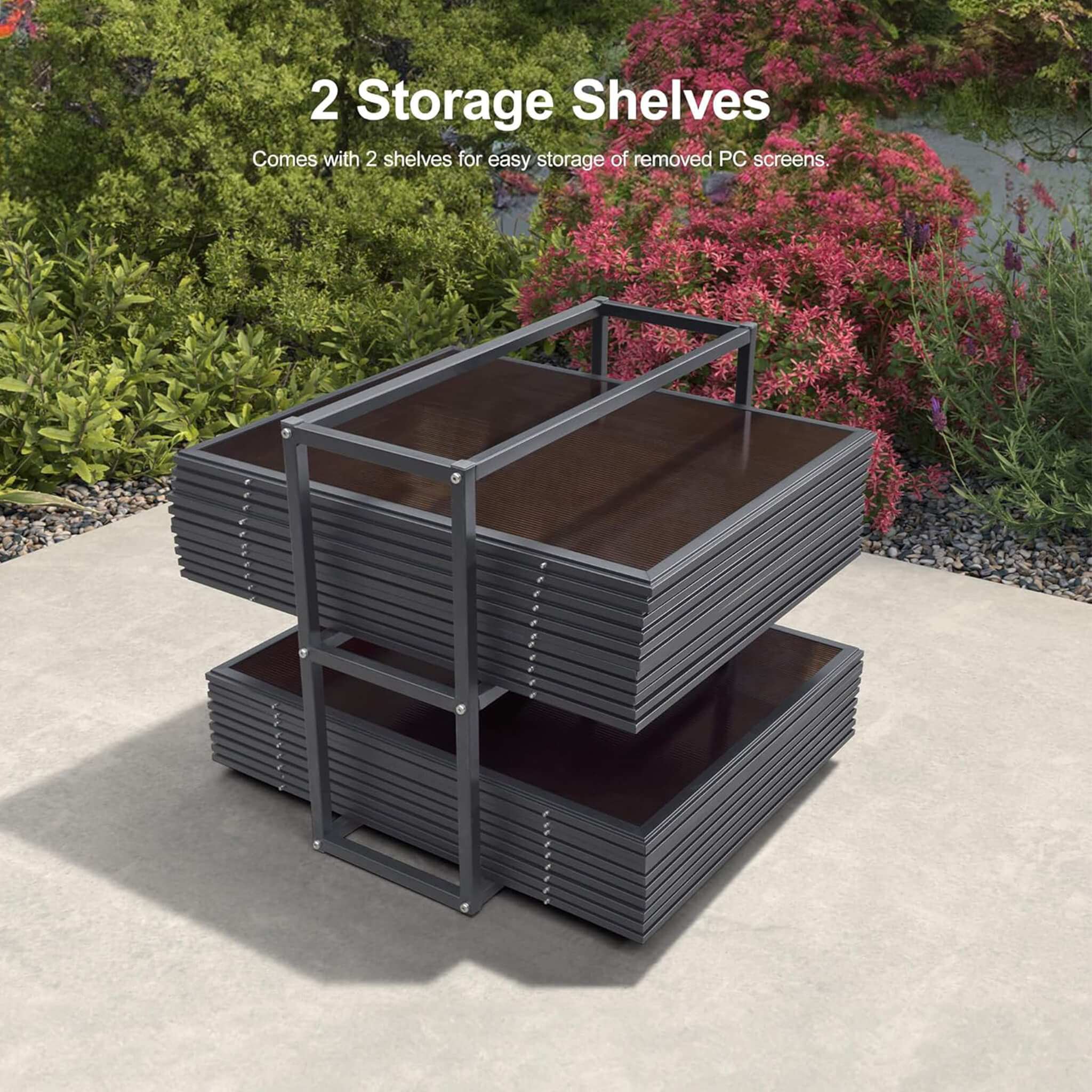 Alora Vista Outdoor Hardtop Aluminum Solarium With Double Roof And LED Lights (SAK42086) – SAKSBY WHOLESALE, view 9