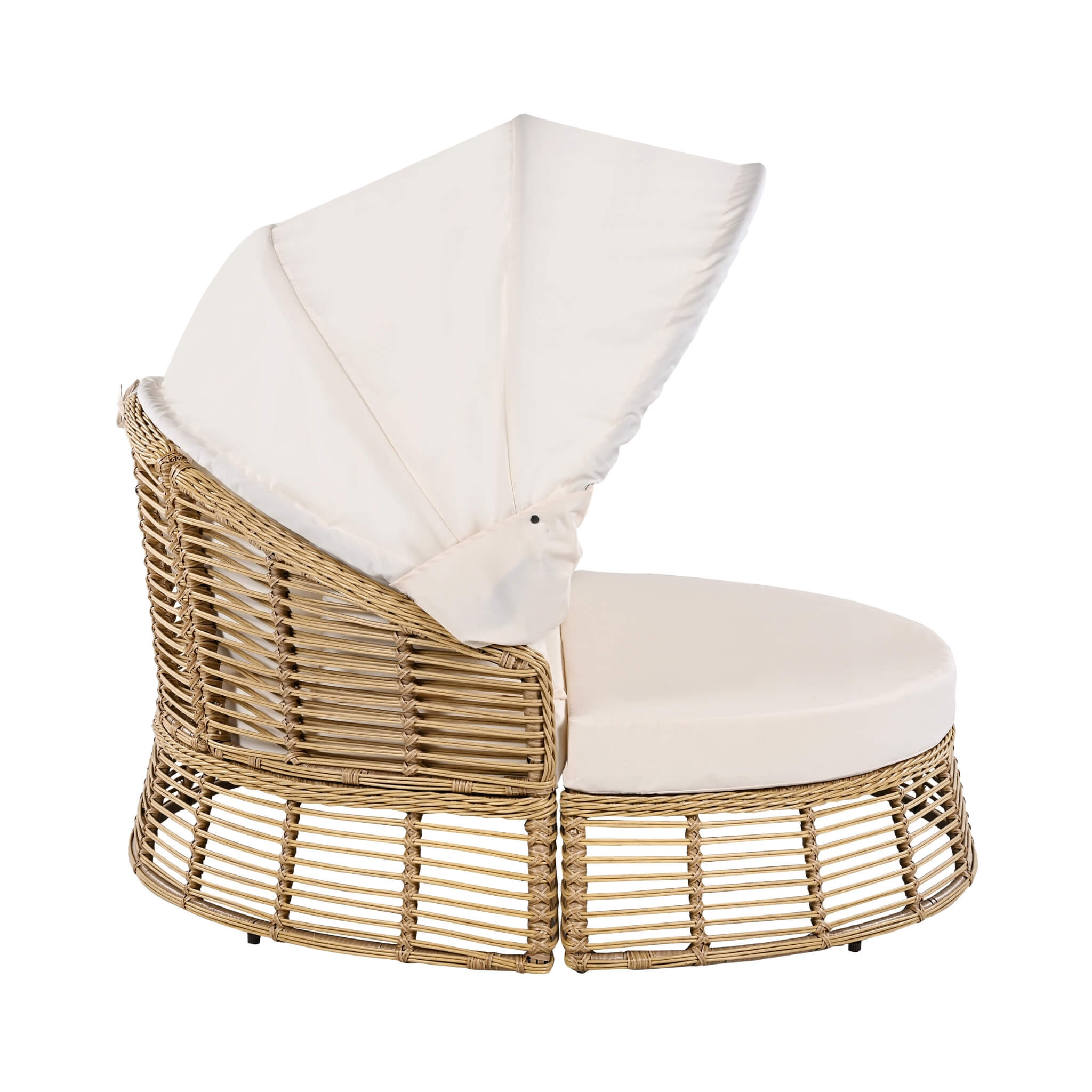 Alora 53-Inch Outdoor Patio Rattan Round Wicker Daybed With Retractable Canopy (SAK69241) – SAKSBY WHOLESALE, view 7