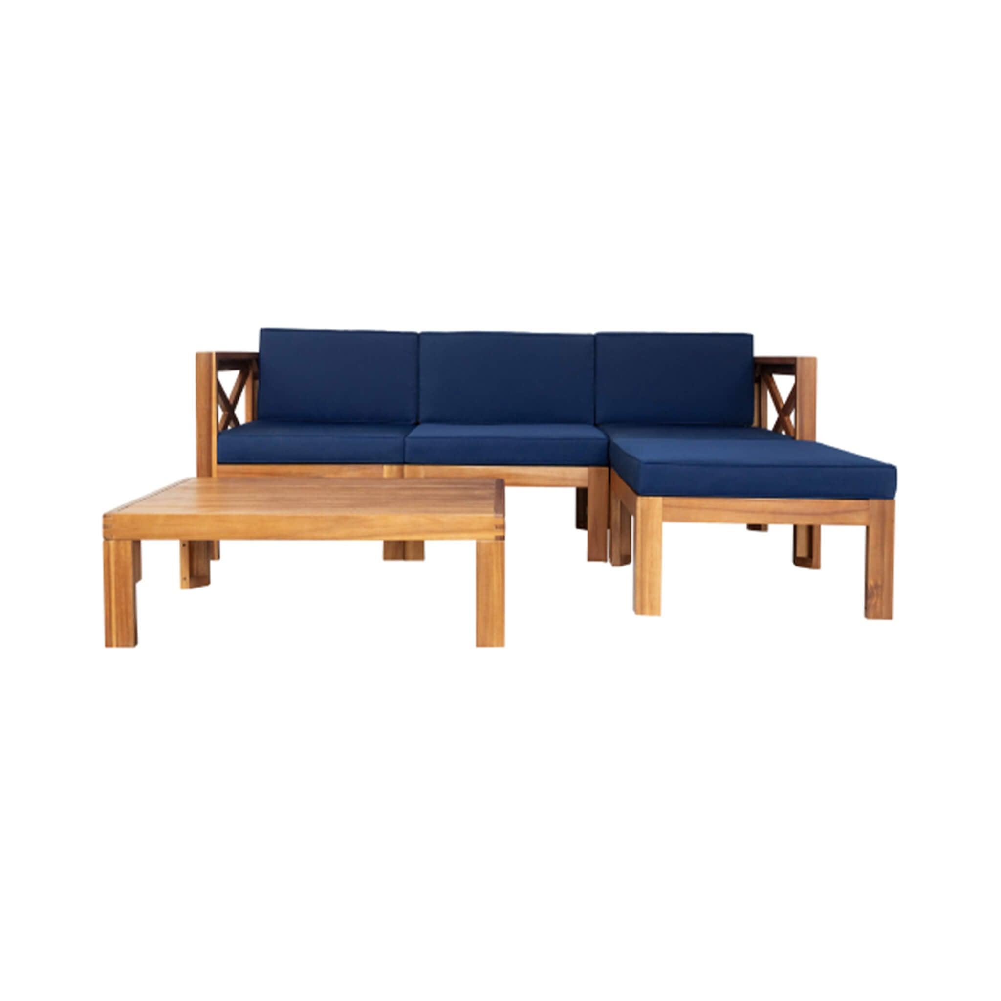 Alora 5-Piece Outdoor Patio Wood Sectional Sofa Set With Cushions (SAK31297) – SAKSBY WHOLESALE, view 18