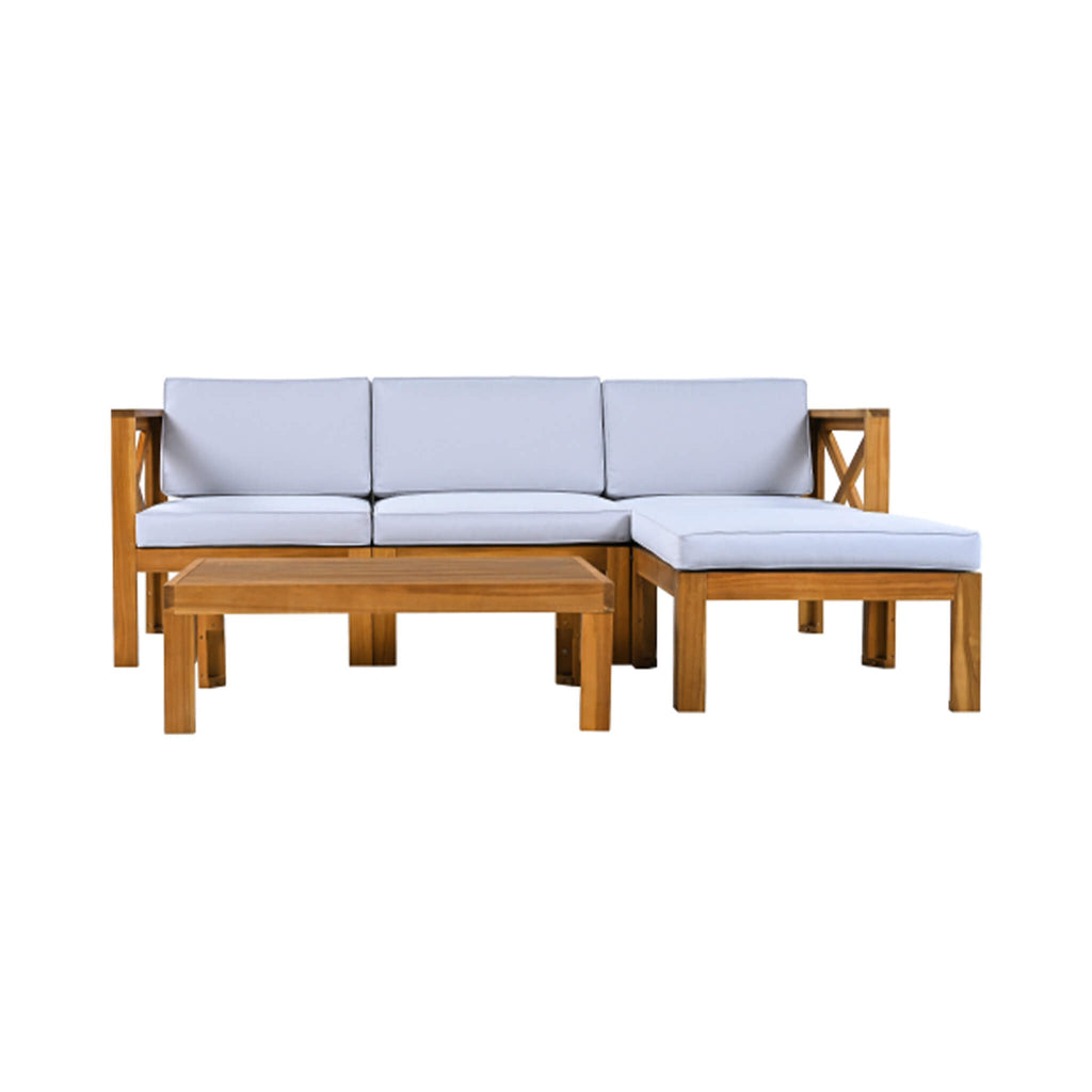 Alora 5-Piece Outdoor Patio Wood Sectional Sofa Set With Cushions (SAK31297) – SAKSBY WHOLESALE, view 20