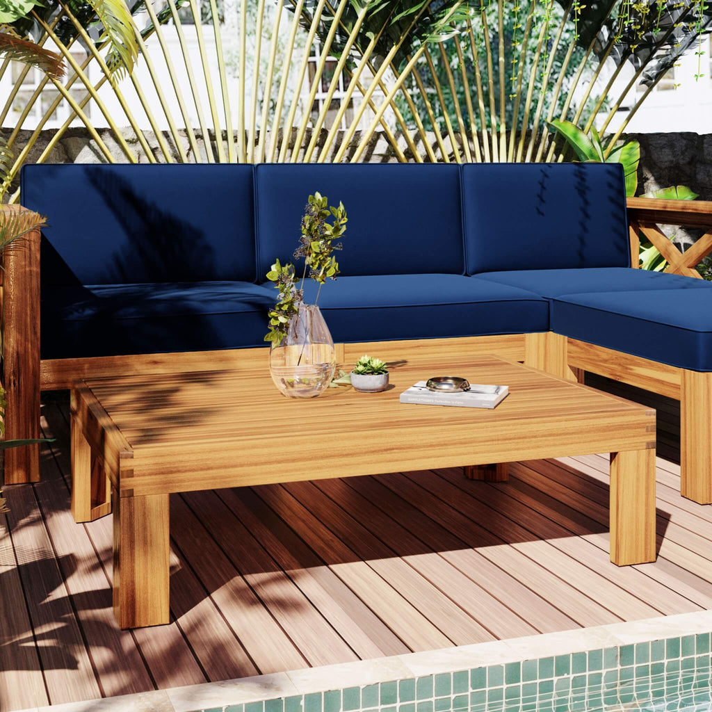 Alora 5-Piece Outdoor Patio Wood Sectional Sofa Set With Cushions (SAK31297) – SAKSBY WHOLESALE, view 8