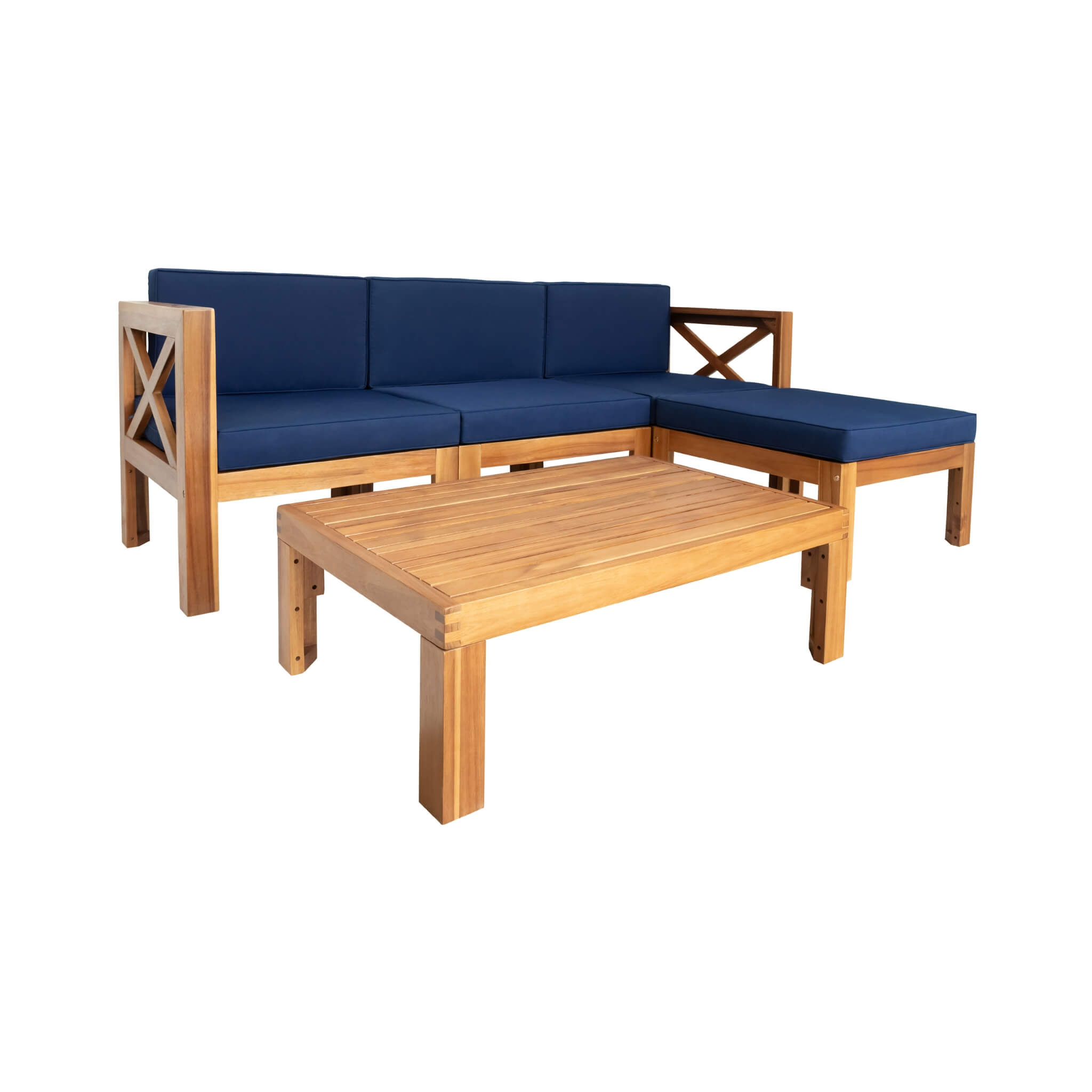 Alora 5-Piece Outdoor Patio Wood Sectional Sofa Set With Cushions (SAK31297) – SAKSBY WHOLESALE, view 9
