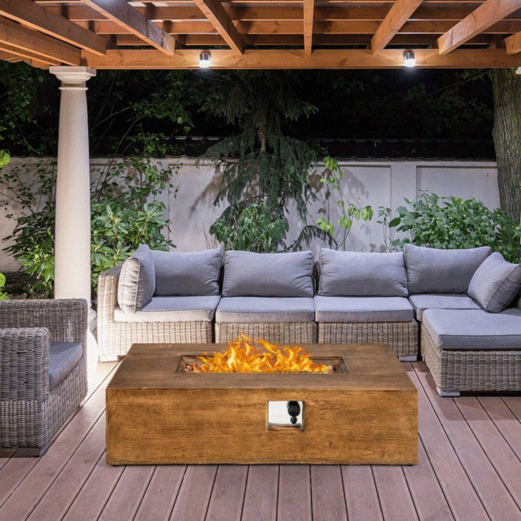 Alora Outdoor Propane Gas Fire Pit Table W/ Lava Rocks & Cover, 50K BTU (SAK94436) – SAKSBY WHOLESALE, view 10