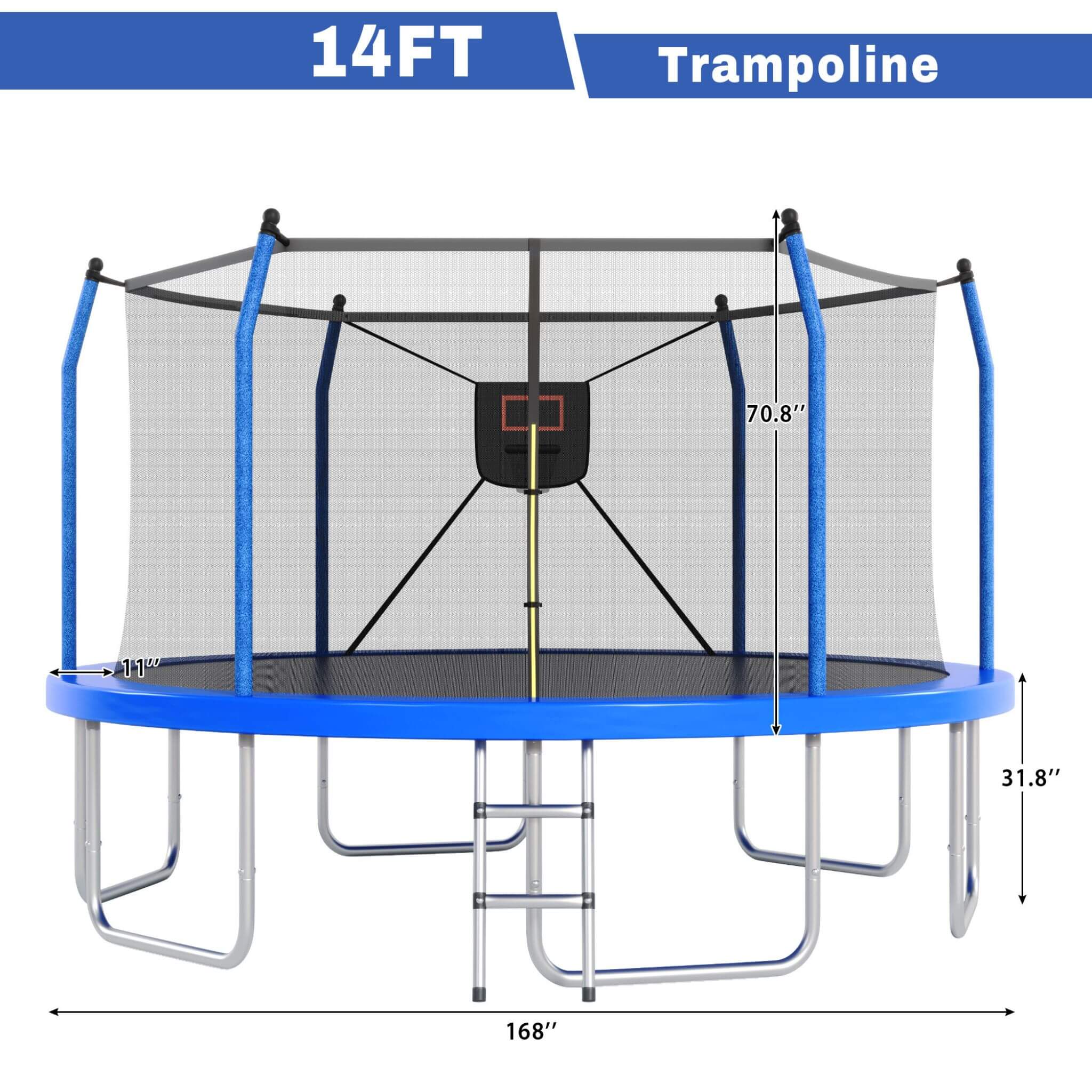 Outdoor Trampoline With LED Lights And Basketball Hoop (SAK69305) – SAKSBY WHOLESALE, view 9