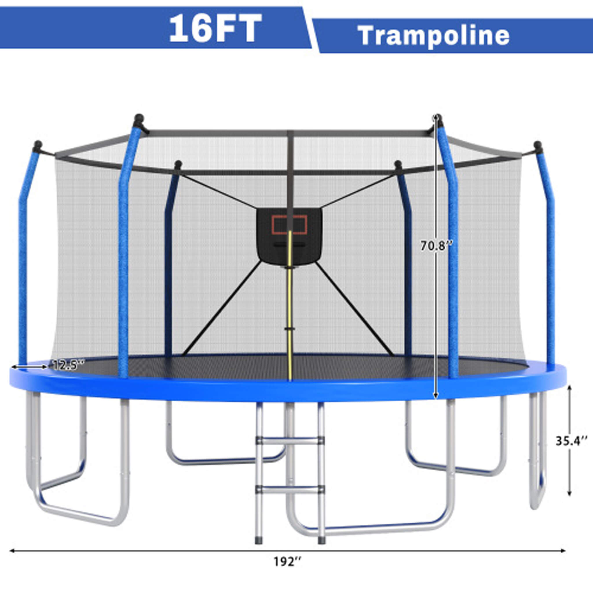 Outdoor Trampoline With LED Lights And Basketball Hoop (SAK69305) – SAKSBY WHOLESALE, view 10